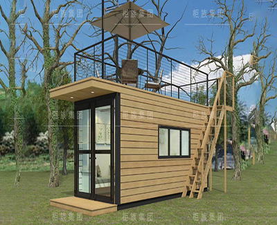 Casa container in legno modificato di 20 piedi
